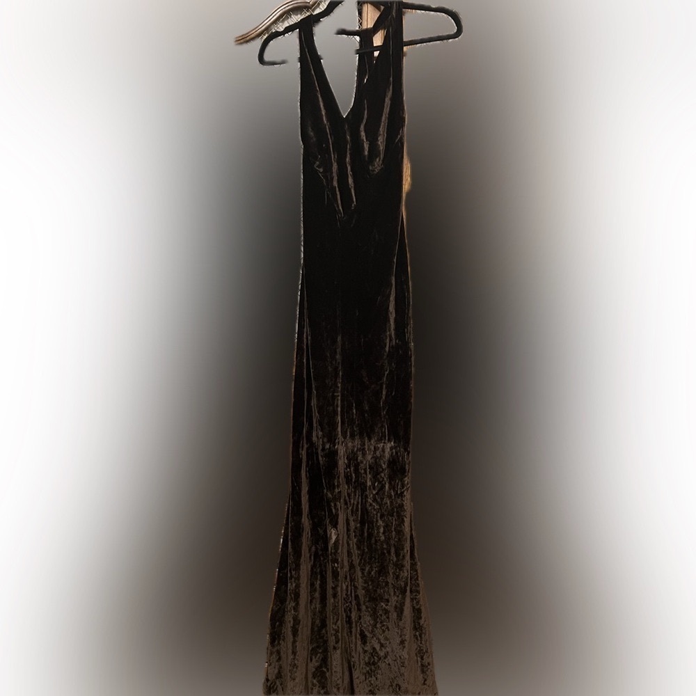 Vintage Haute Couture brown velvet gown SIZE 4.